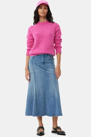 Ganni Tint Denim Peplum Skirt in Size 6 Women