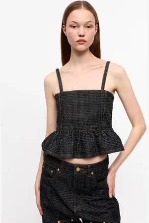 Ganni Textured Top in Size 8 Organic Cotton Women