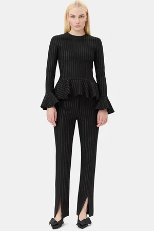 Ganni Stripe Mid Waist Trousers in Size 34 Women