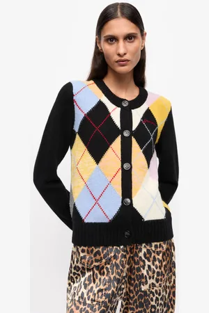 Ganni Multicolour Harlequin Cardigan Size 2XL Women