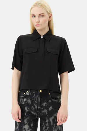 Ganni Viscose Twill Shirt in Size 6 Women