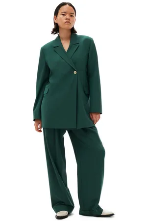 Ganni Long Sleeve Drapey Melange Blazer Jacket in Size 12 Women