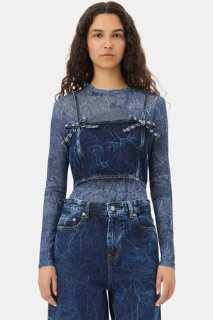 Ganni Dark Blue Strap Top in Size 8 Women