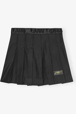 Ganni Duchesse Nylon Pleated Mini Skirt in Size 16 Polyurethane/Polyester Women