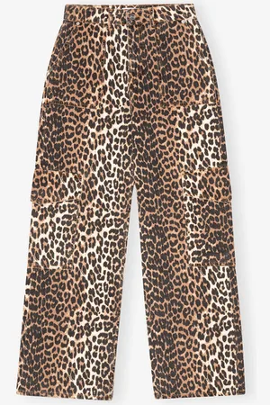 Ganni Leopard Angi Jeans Size 28 Organic Cotton Women