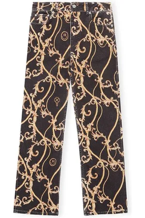 Ganni Print Denim Betzy Cropped in Size 25 Women