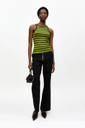 Ganni Bonded Crepe Trousers in Size 32 Polyester Women