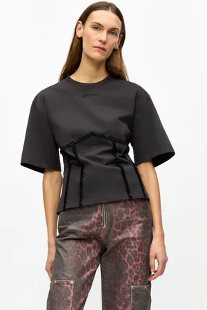 Ganni Cotton Tie Back T-shirt Size XL Women