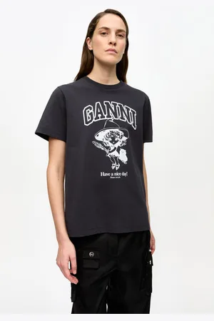 Ganni Basic Cotton Witch Relaxed T-shirt Size XS Women