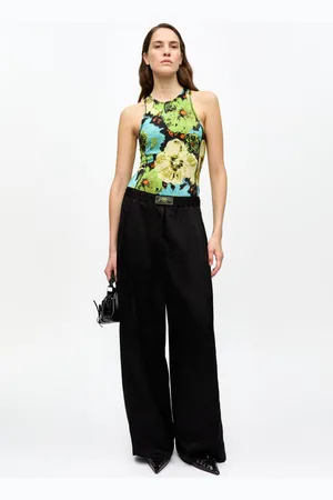 Ganni Satin Jacquard Trousers in Size 38 Acetate/Polyester Women