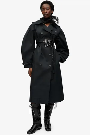 Ganni Bonded Cotton Trench Coat in Size 14 Women
