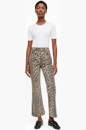 Ganni Leopard Betzy Cropped Jeans Size 27 Women