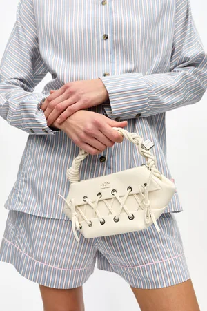 Ganni Off- Mini Lace-Up Bou Bag Women