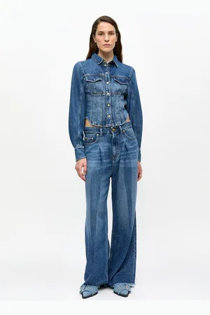 Ganni Blue Pleated Jeans in Size 24 Tencel Women