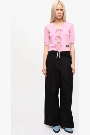 Ganni Heavy Cotton Tailoring Mid Waist Trousers in Size 40 Women