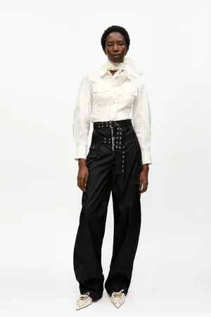 Ganni Duchesse Nylon Pocket Trousers in Size 34 Polyurethane/Polyester Women