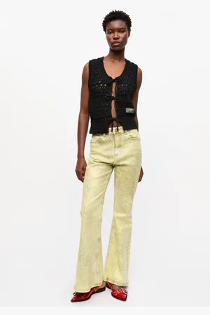 Ganni Green Foil Jeans in Size 24 Women