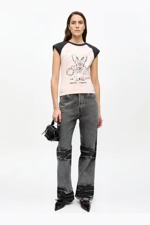 Ganni Grey Washed Izey Jeans in Washed Size 25 Elastane/Organic Cotton/Viscose Women