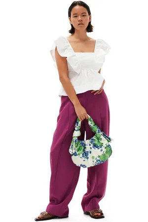 Ganni Summer Suiting Relaxed Pleated Pants in Size 32 Women