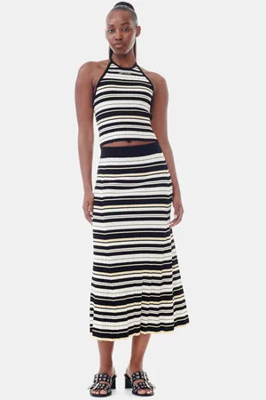 Ganni Future Striped Rib Long Skirt Size XL Women