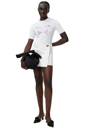 Ganni Short Sleeve Fitted Butterfly T-shirt in Bright Size Small Elastane/Lyocell Women
