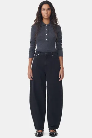 Ganni Stary Jeans in /Black Size 27W/34L Organic Cotton Women