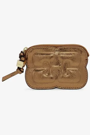 Ganni Metallic Bou Zipped Wallet in Women