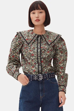Ganni Double Eyelet Denim Belt in Size XS/Small Cotton Women
