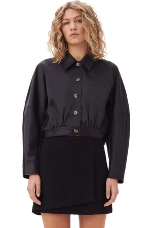 Ganni Long Sleeve Double Satin Short Jacket in Size 12 Women