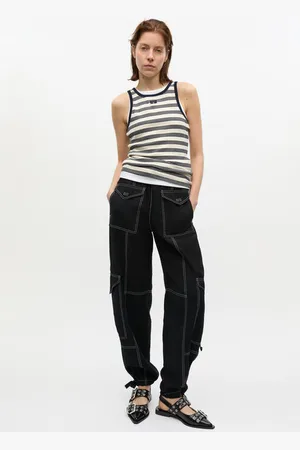 Ganni Light Slub Pocket Trousers in Size 20 LENZING ECOVERO/Polyester/Viscose Women