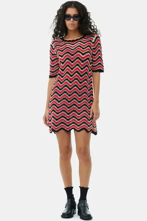 Ganni Cotton Crochet Mini Dress Size Large Women