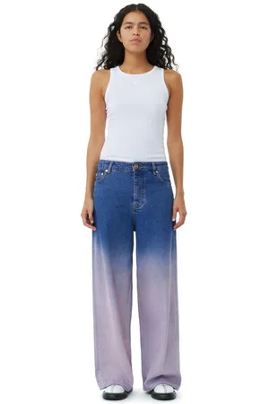 Ganni Purple Bleach Future Denim Wide Jeans in Bleach Size 36 Women