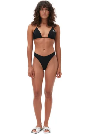 Ganni Recycled Matte Lowrise Wave Bikini Briefs in Size 12 Women