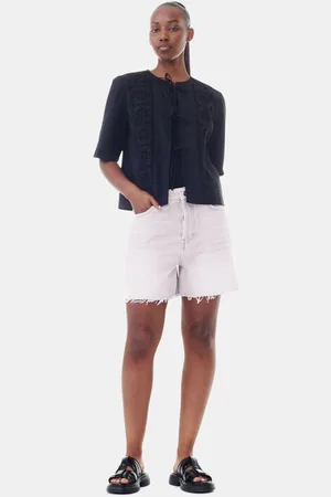 Ganni Light Pink Denim Shorts in Size 25 Organic Cotton Women