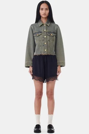 Ganni Viscose Habotai Elasticated Shorts in Size 34 Women
