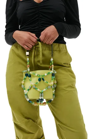 Ganni Bucket Beads Bag in Tender Shoots Polyester Women