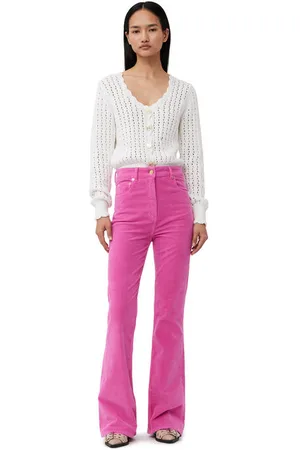 Ganni Pink Washed Corduroy Iry Trousers in Size 25 Women