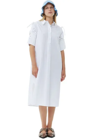 Ganni Cotton Poplin Oversized Shirt Dress Size 8 Women