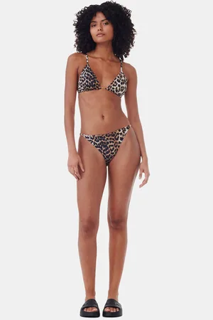 Ganni Recycled Leopard Printed Emblem Mini Briefs Size 16 Women