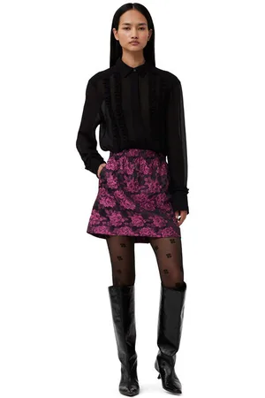 Ganni Botanical Jacquard Mini Skirt in Size 6 Women