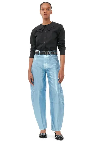 Ganni Foil Stary Jeans in Heather Size 24 Organic Cotton Women