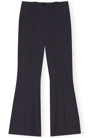 Ganni Stretch Stripe Bootcut Pants in Sky Captain Size 4 Women