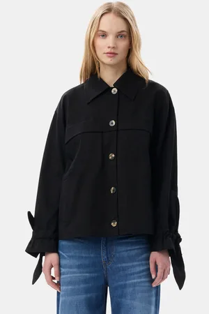 Ganni Herringbone Canvas Jacket in Size 6 Women