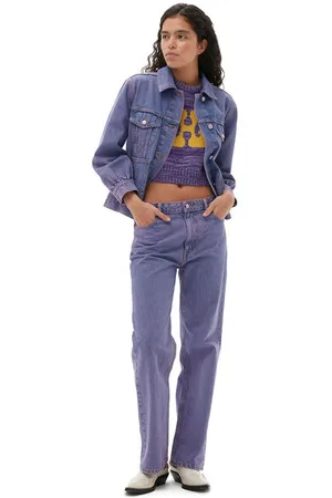 Ganni Overdyed Bleach Izey Jeans in Size 26 Organic Cotton Women