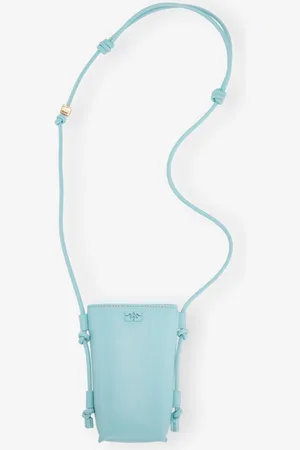 Ganni Light Blue Recycled Leather Crossbody in Women