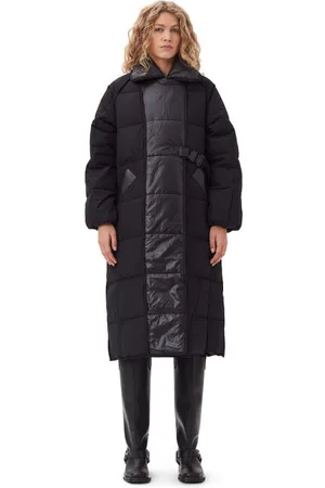 Ganni Long Sleeve Oversized Mix Puffer Coat Jacket in Size Large/XL LENZING ECOVERO/Polyamide Women