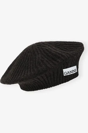Ganni Wool Beret in Melange Women