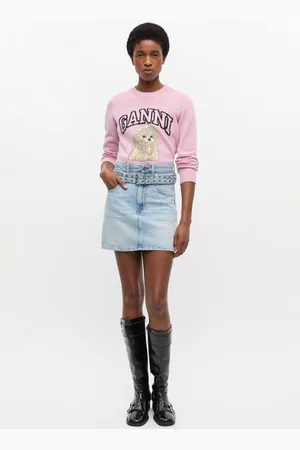 Ganni Light Blue Denim Mini Skirt in Size 12 Lyocell/Organic Cotton/Tencel Women