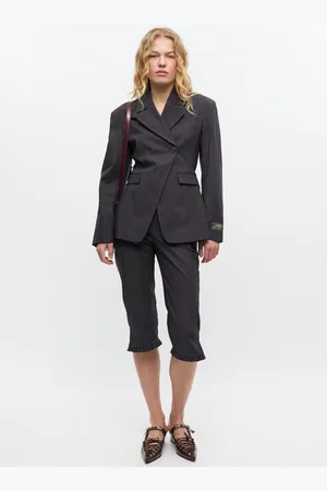 Ganni Pinstripe Capri Trousers Size 40 Women