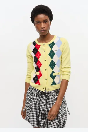 Ganni Yellow Check Cardigan in Size Small Women